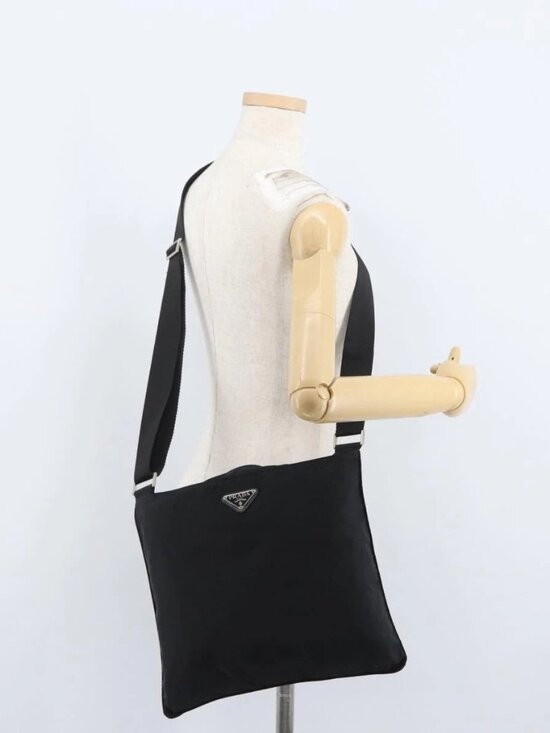 Prada Handbags - PRADA Shoulder Bag Nylon Black Silver